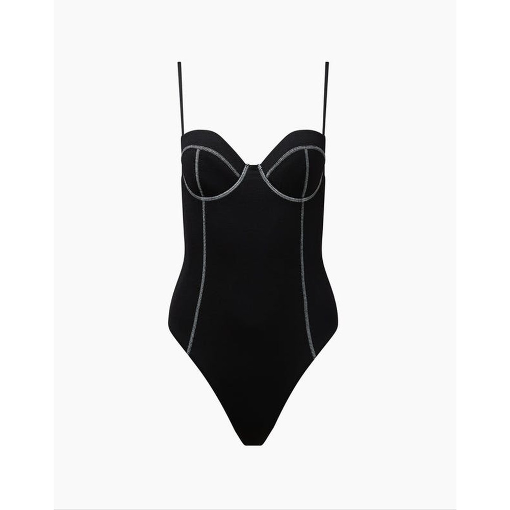 Onia Valerie Seamed One Piece Swimsuit Black Size S